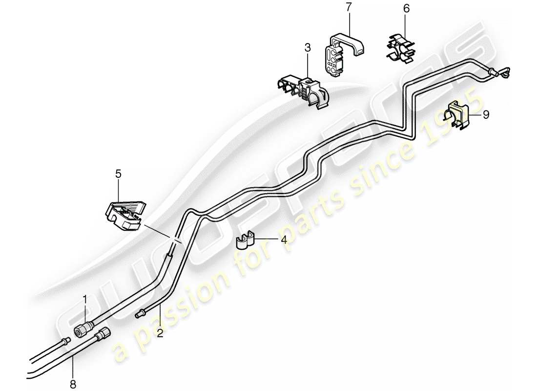 porsche 2008 (997-1 gt3) fuel system part diagram