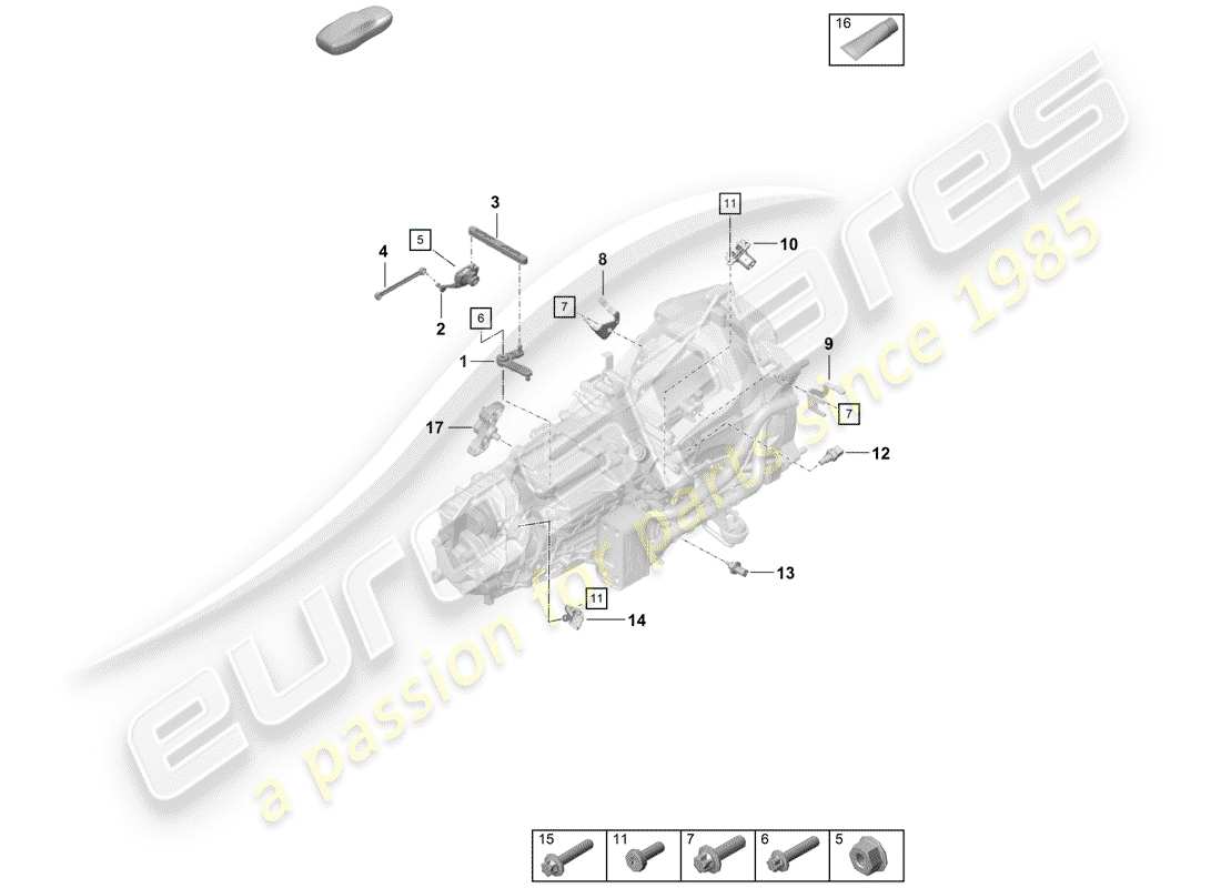 porsche 2020 (718 boxster spyder) manual gearbox part diagram