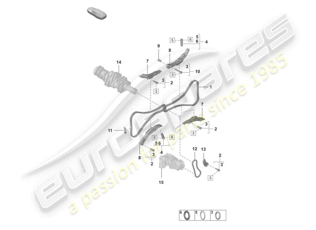 porsche 2019 (992-1) chain tensioner timing chain parts diagram
