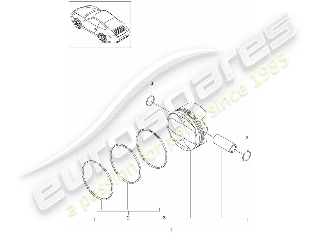 porsche 2012 (997-2) piston part diagram