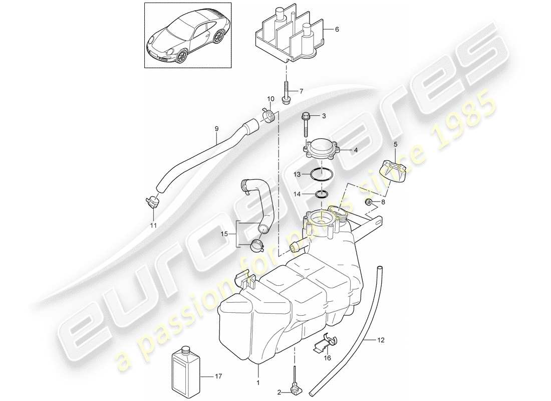 porsche 2012 (997-2) water cooling part diagram