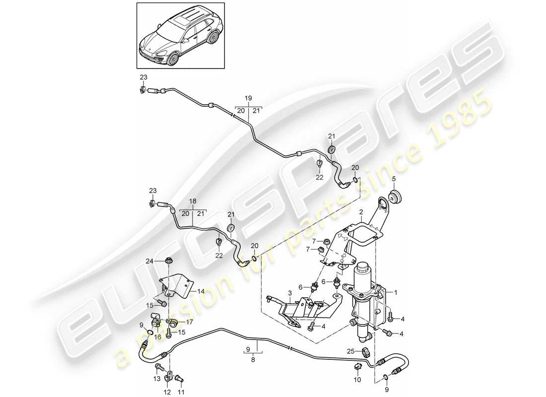 porsche 2016 (cayenne e2 92a) control mechanism part diagram