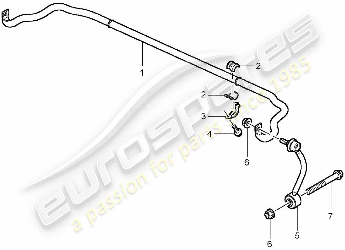 porsche 2003 (cayenne e1 9pa) stabilizer part diagram