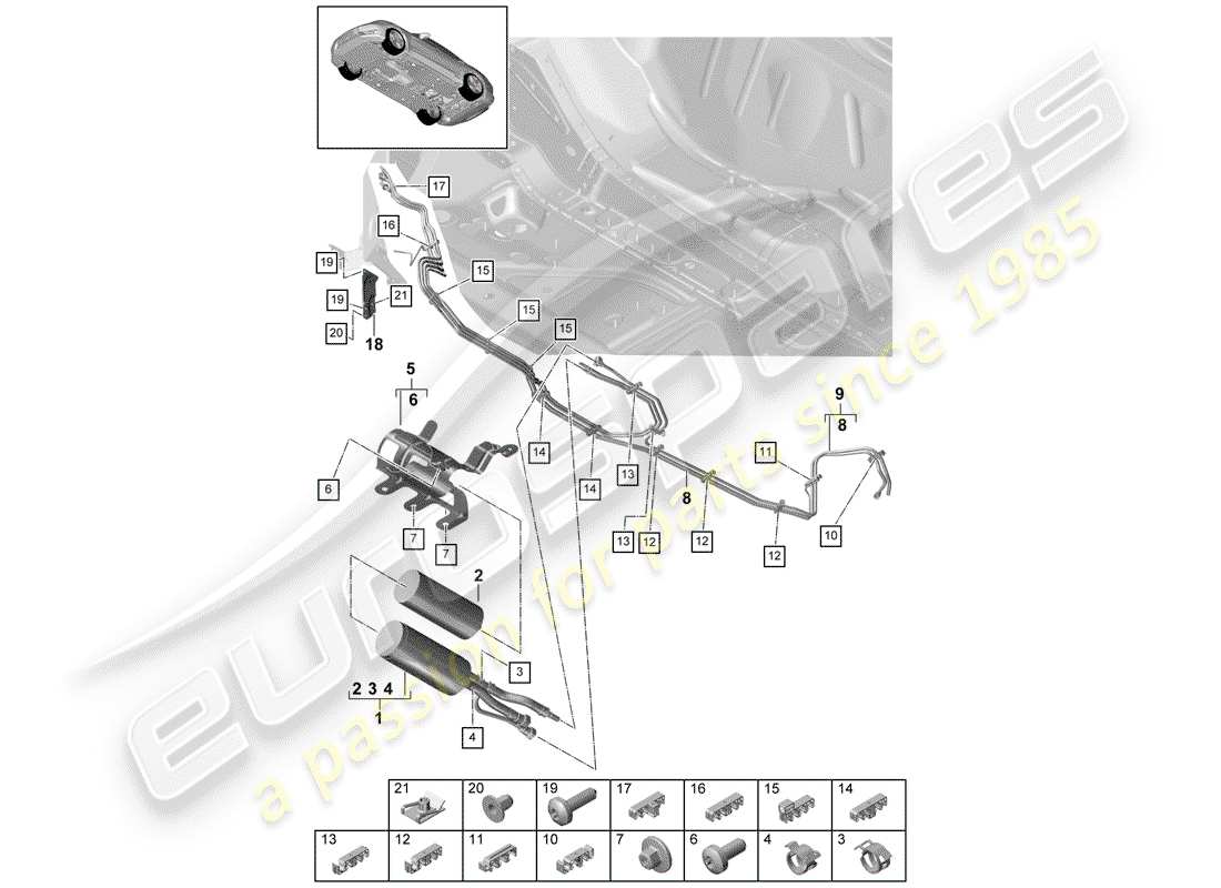 porsche 2019 (panamera 971-1) fuel line part diagram