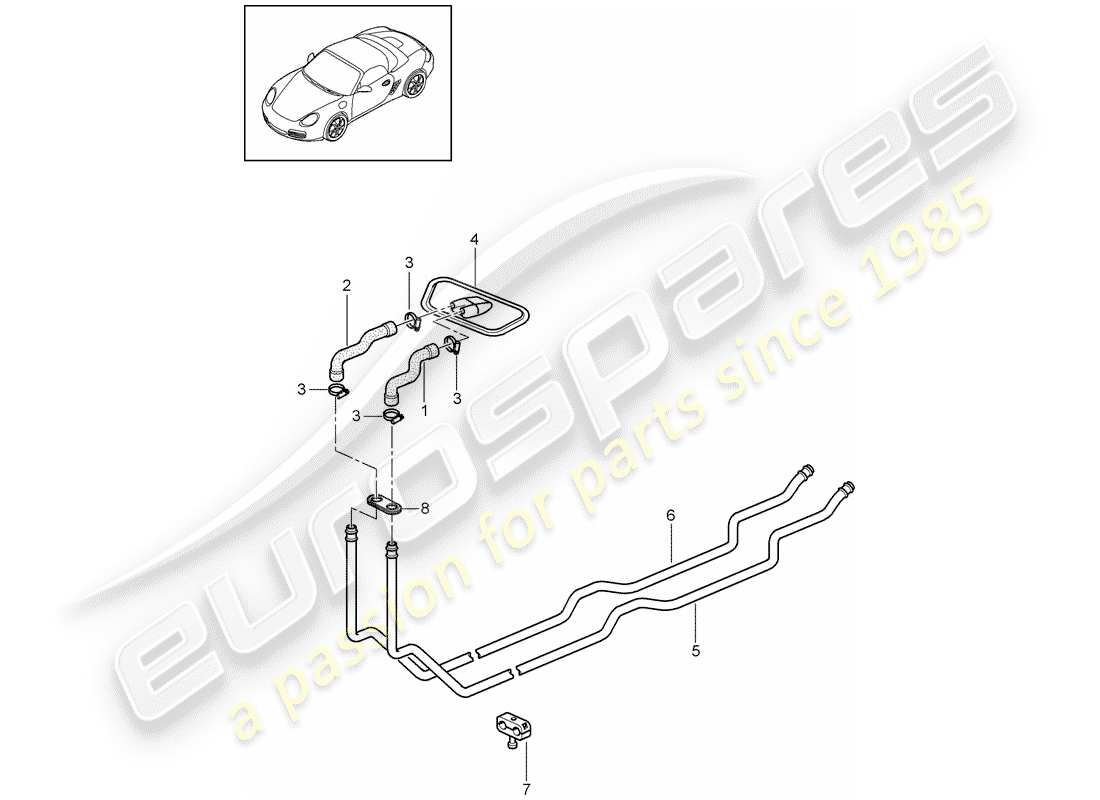 porsche 2006 (987 boxster) heating system 1 part diagram