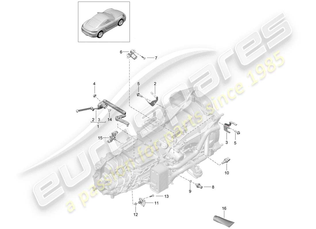 porsche 718 cayman (2020) manual gearbox parts diagram