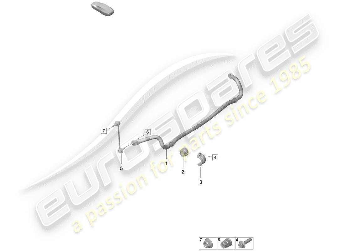 porsche 2020 (992-1) stabilizer part diagram