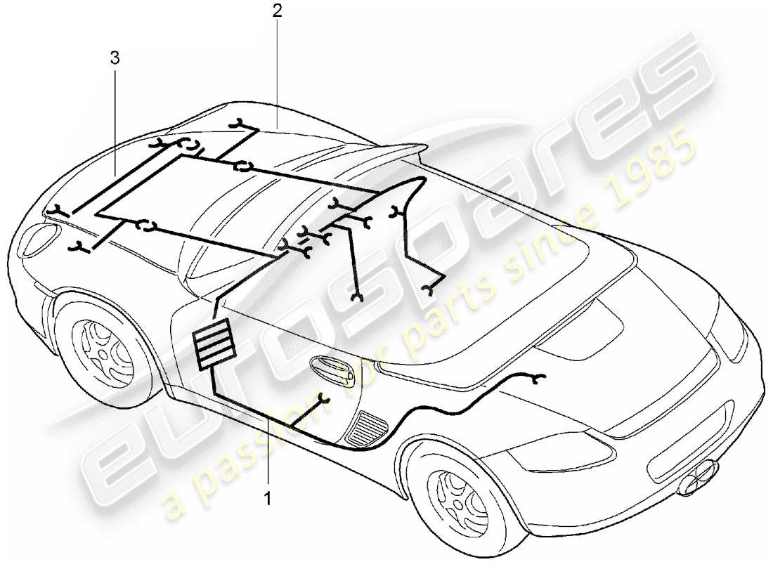 porsche 2007 (987 boxster) wiring harnesses part diagram