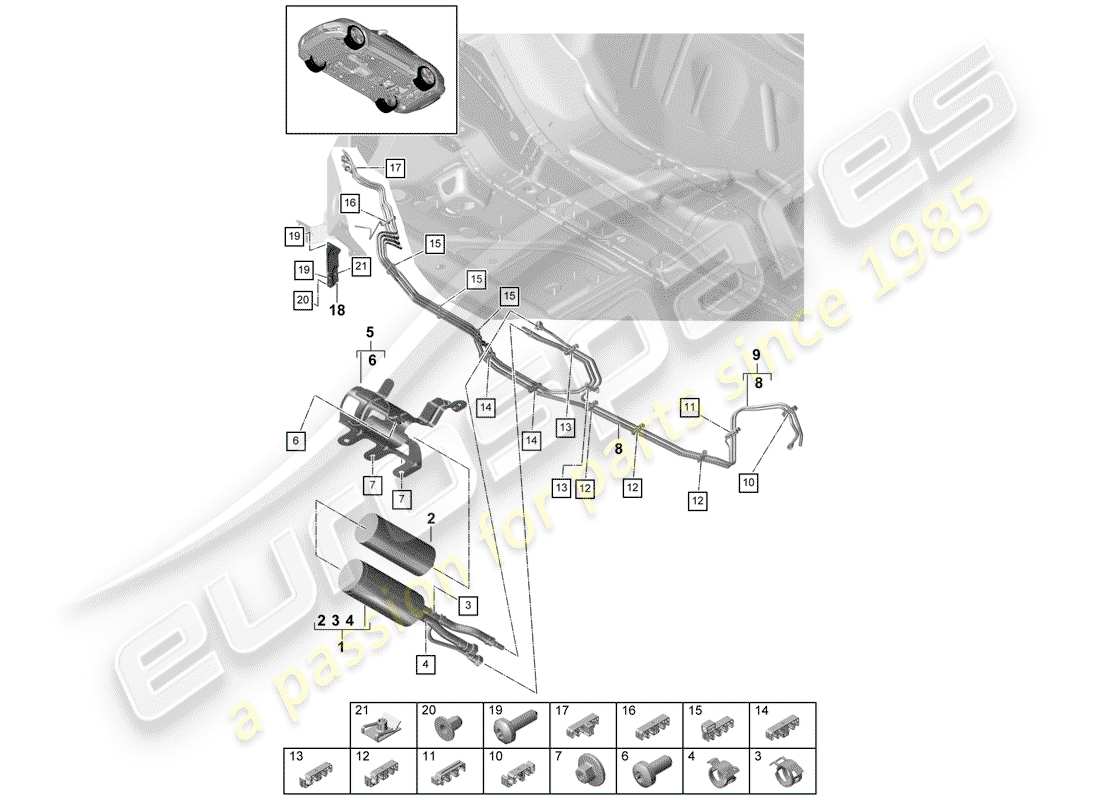 porsche panamera 971 (2018) fuel line part diagram