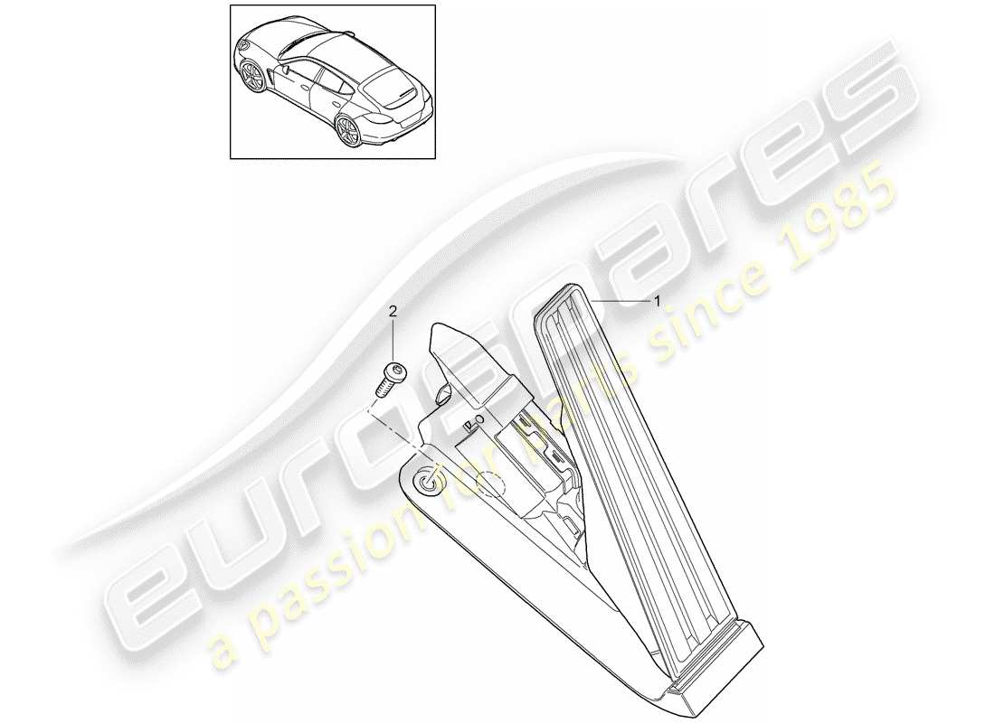 porsche 2014 (panamera 970) pedals part diagram