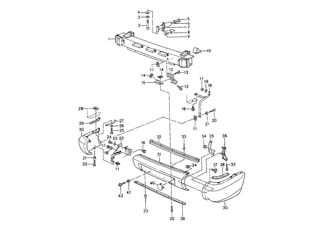 porsche 1994 (964) bumper part diagram