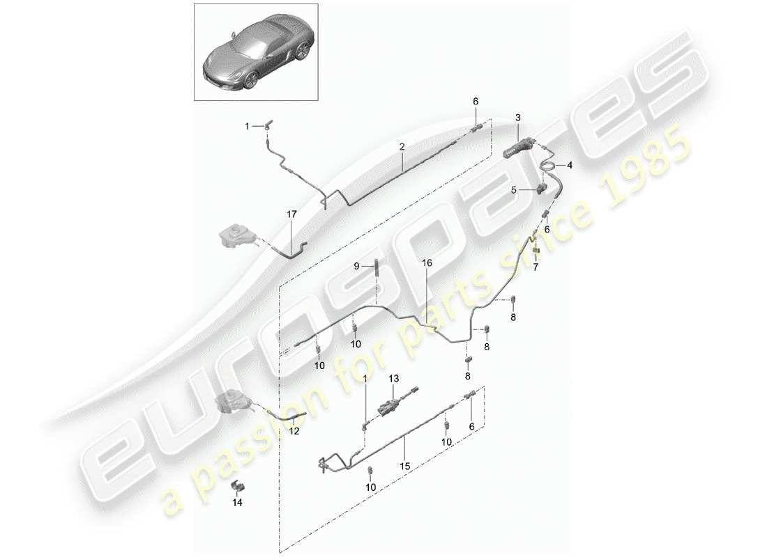 porsche 2012 (981 boxster) clutch actuation part diagram
