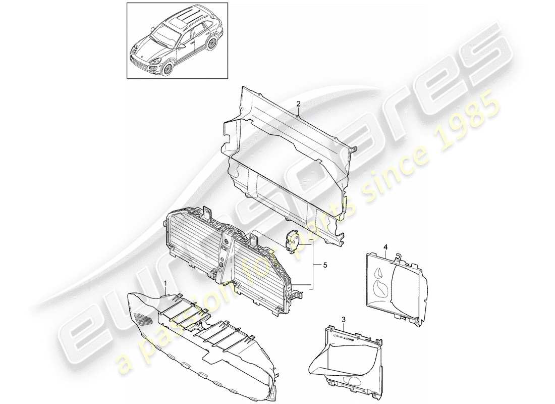 porsche 2018 (cayenne e2 92a) air duct parts diagram