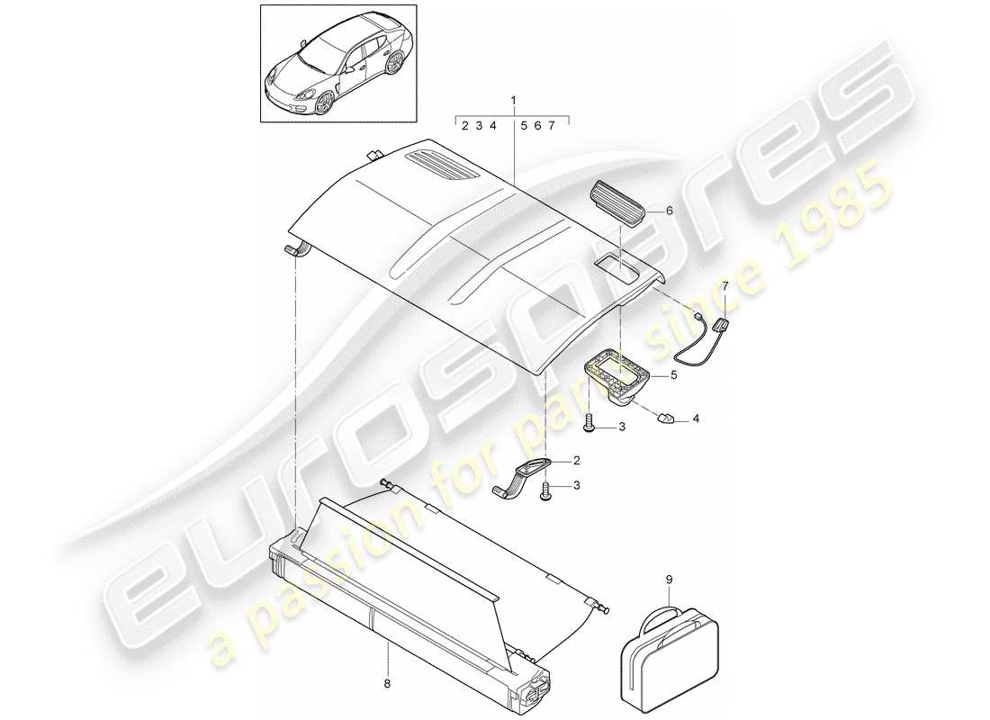porsche 2013 (panamera 970) cover parts diagram