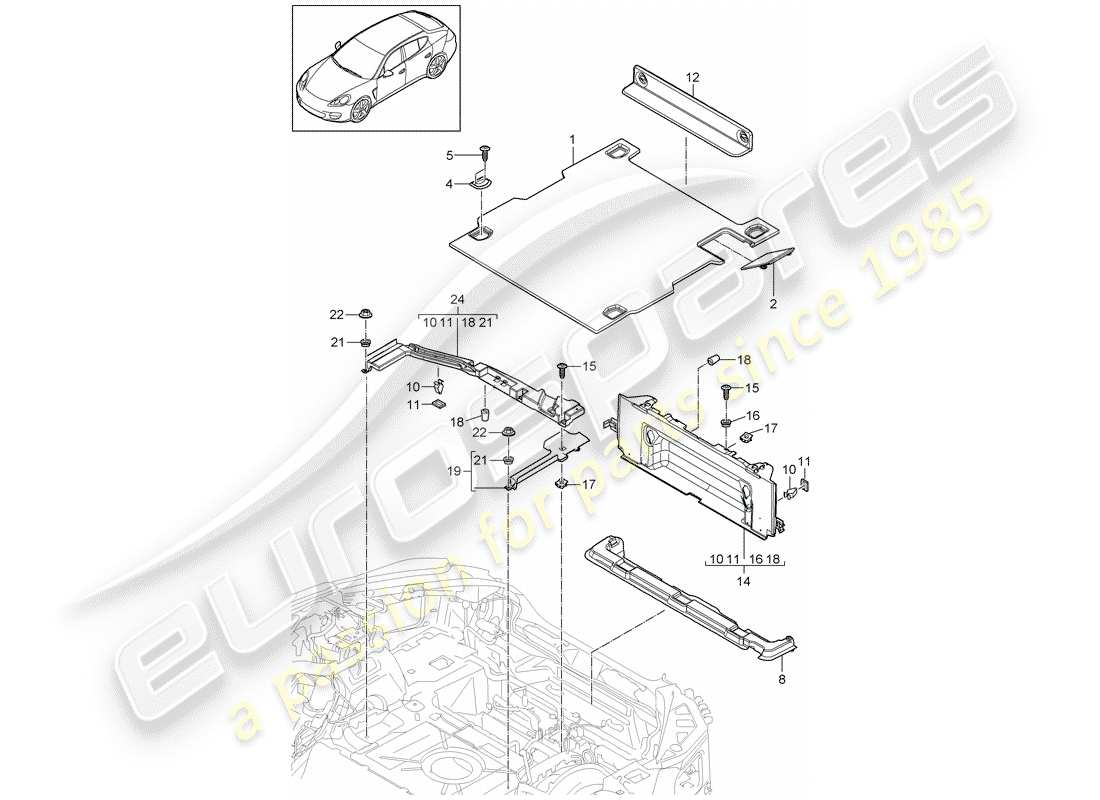 porsche 2016 (panamera 970) trims parts diagram