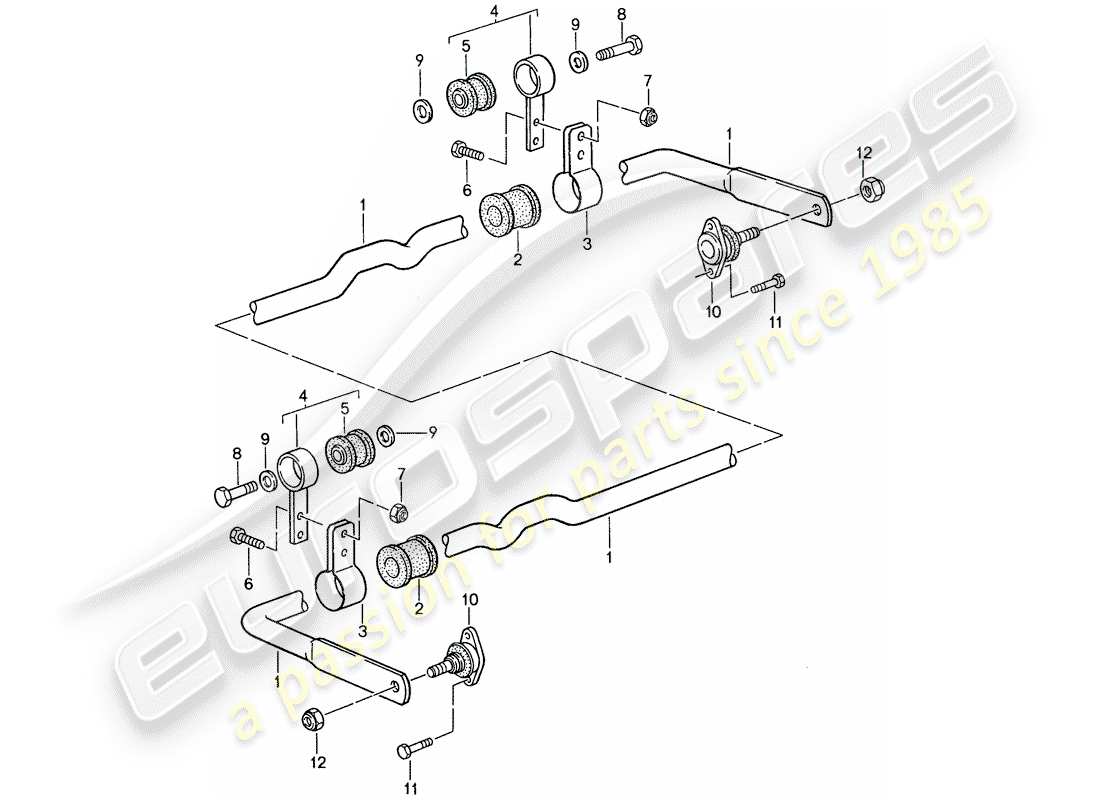 porsche 1988 (959) stabilizer parts diagram
