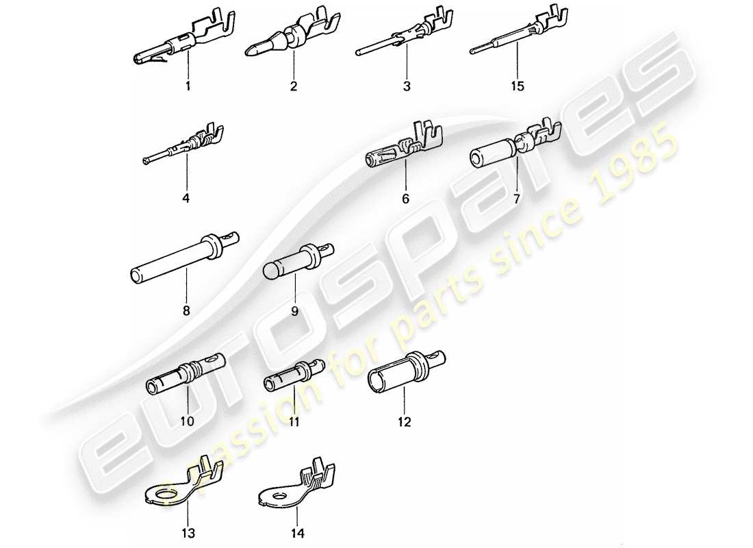 porsche 1990 (944) pin (male) terminal - contact pin - cable shoe part diagram