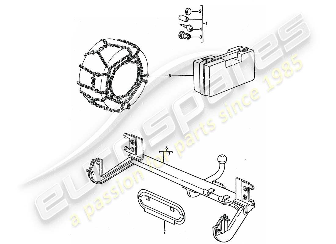 porsche 1992 (968) accessories parts diagram