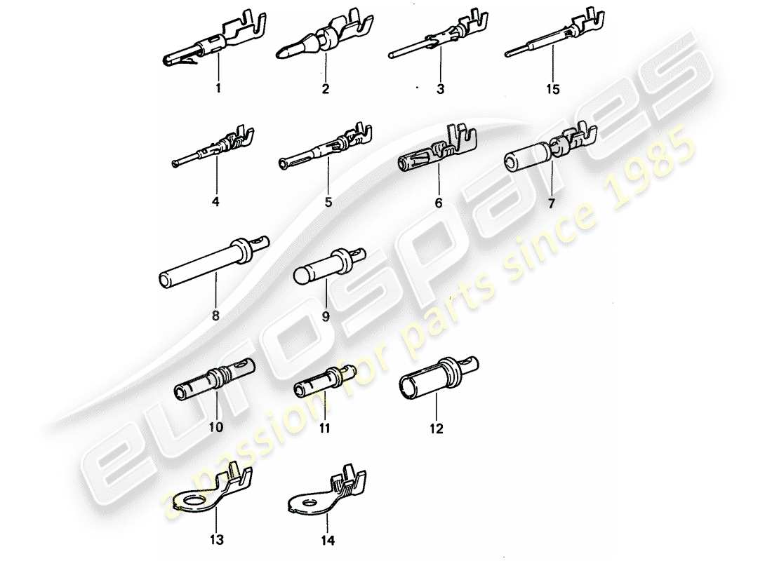 porsche 1994 (968) pin (male) terminal - contact pin - cable shoe part diagram