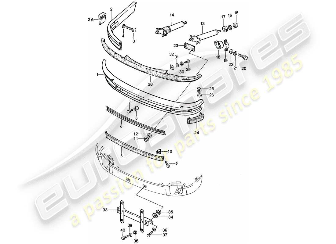 porsche 1986 (911) bumper part diagram