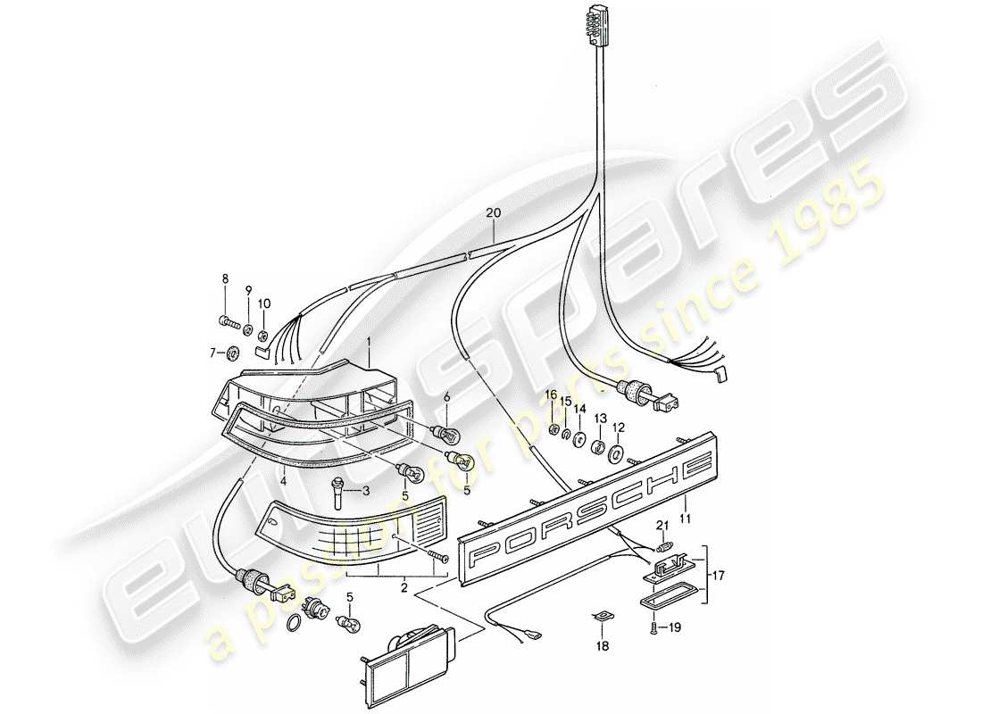 porsche 1987 (959) lighting part diagram