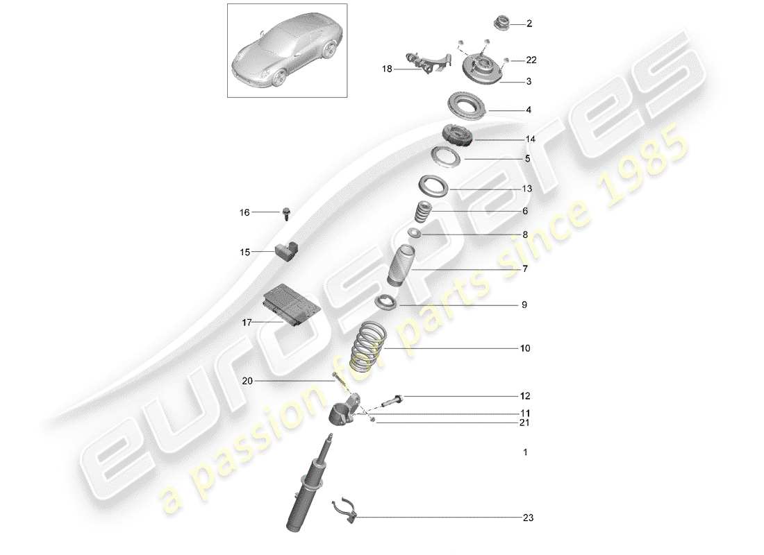 porsche 2015 (991-1) vibration damper part diagram
