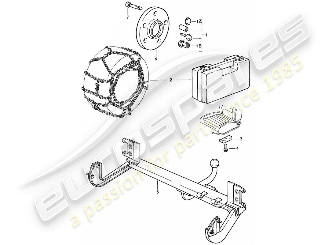 porsche 1982 (944) accessories parts diagram