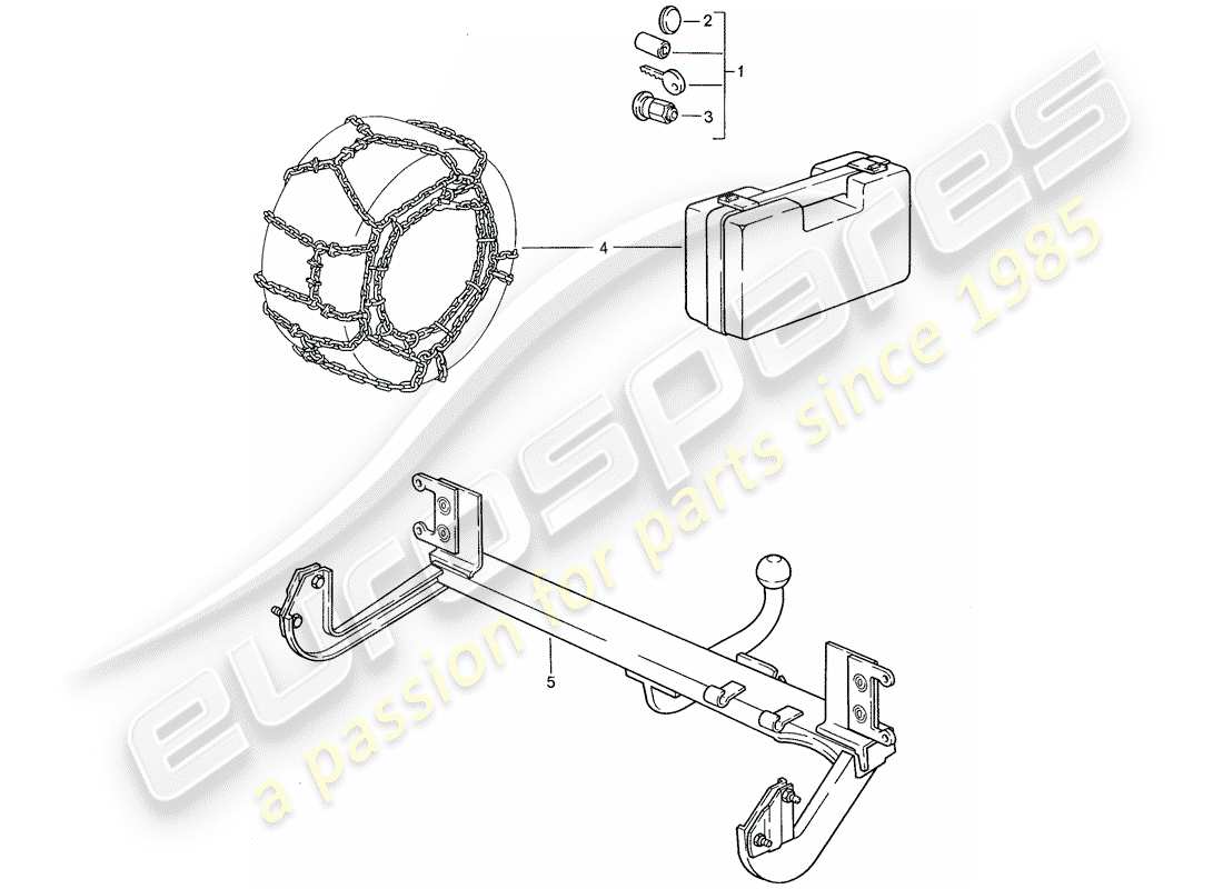 porsche 1990 (944) accessories part diagram