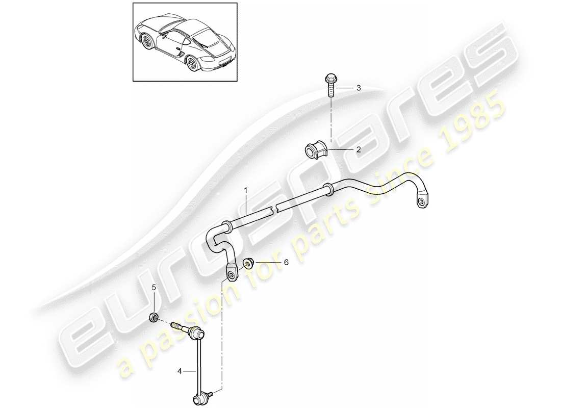 porsche cayman 987 (2010) stabilizer parts diagram