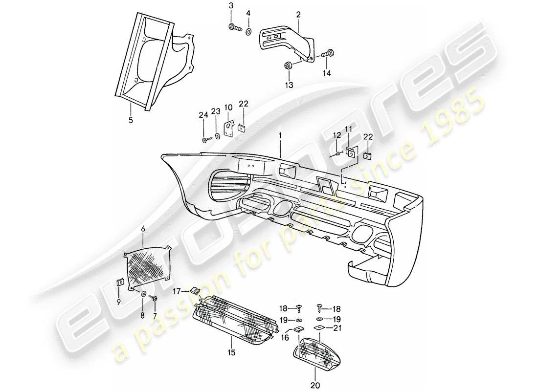porsche 1987 (959) bumper part diagram