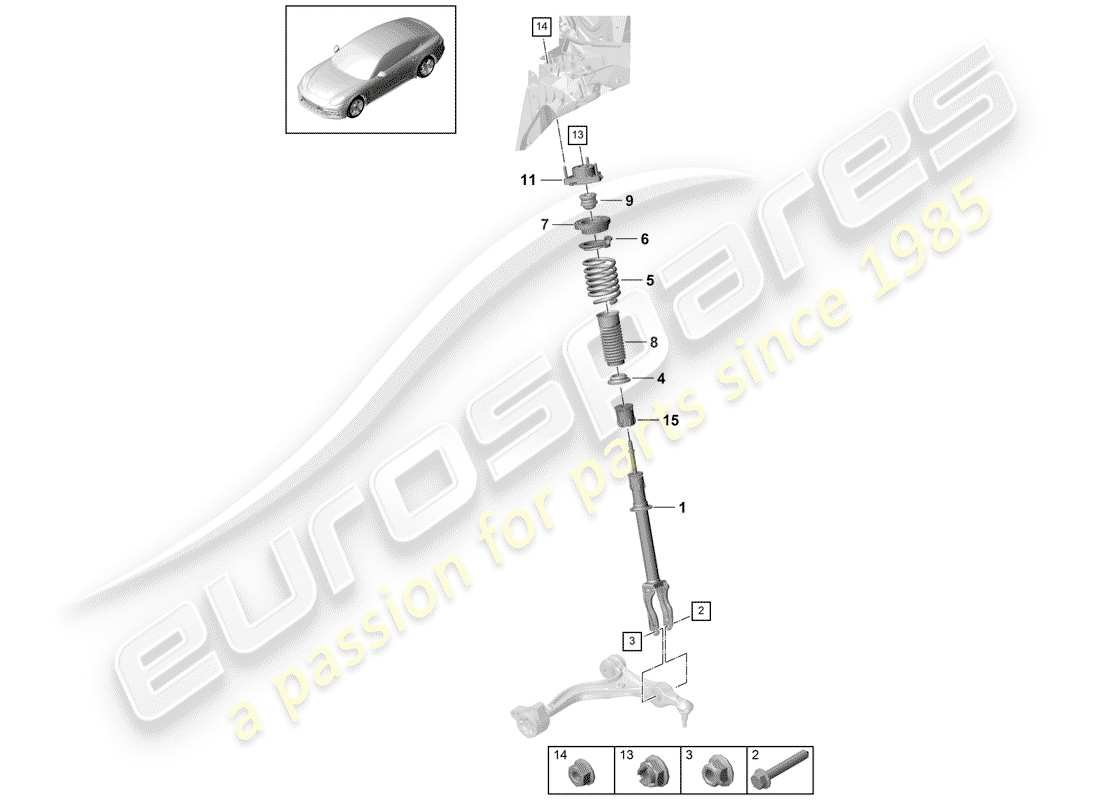 porsche panamera 971 (2018) suspension part diagram