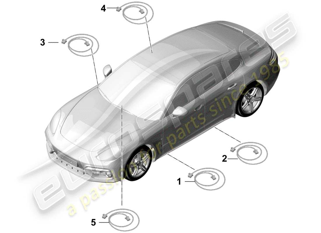 porsche 2018 (panamera 971-1) light fibre optic part diagram