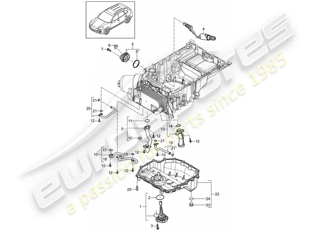 porsche 2016 (cayenne e2 92a) suction tube part diagram
