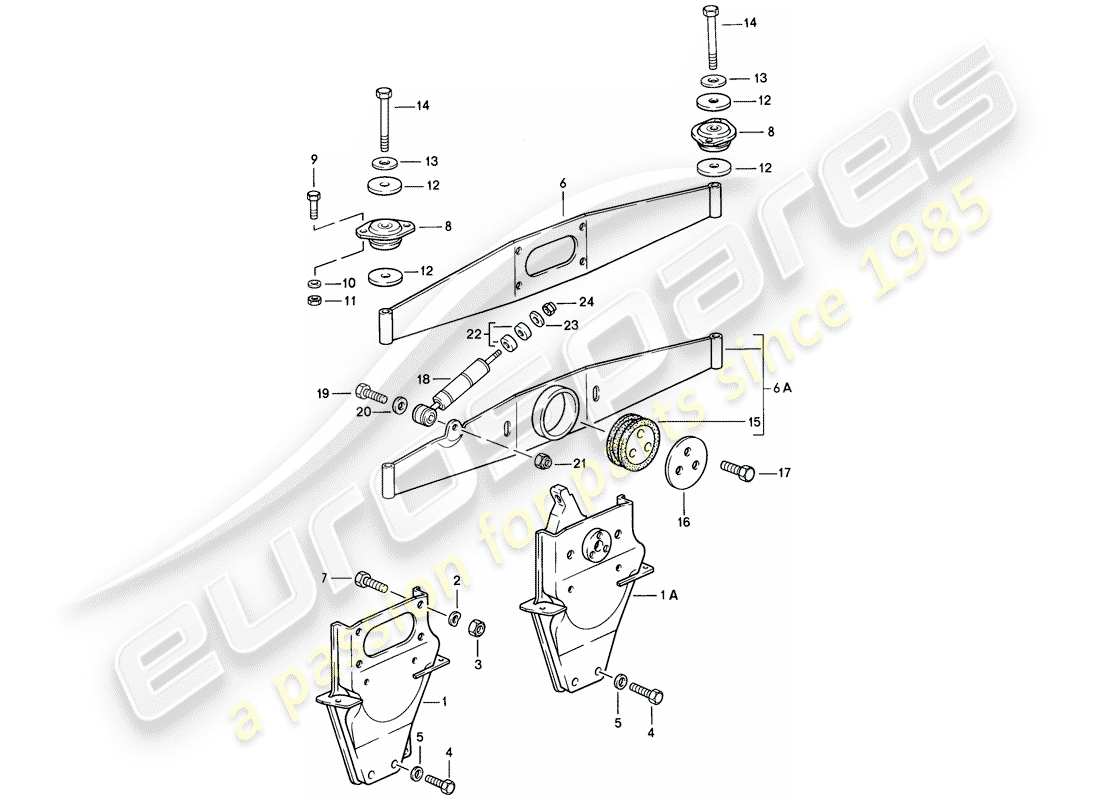 porsche 1986 (911) engine suspension part diagram