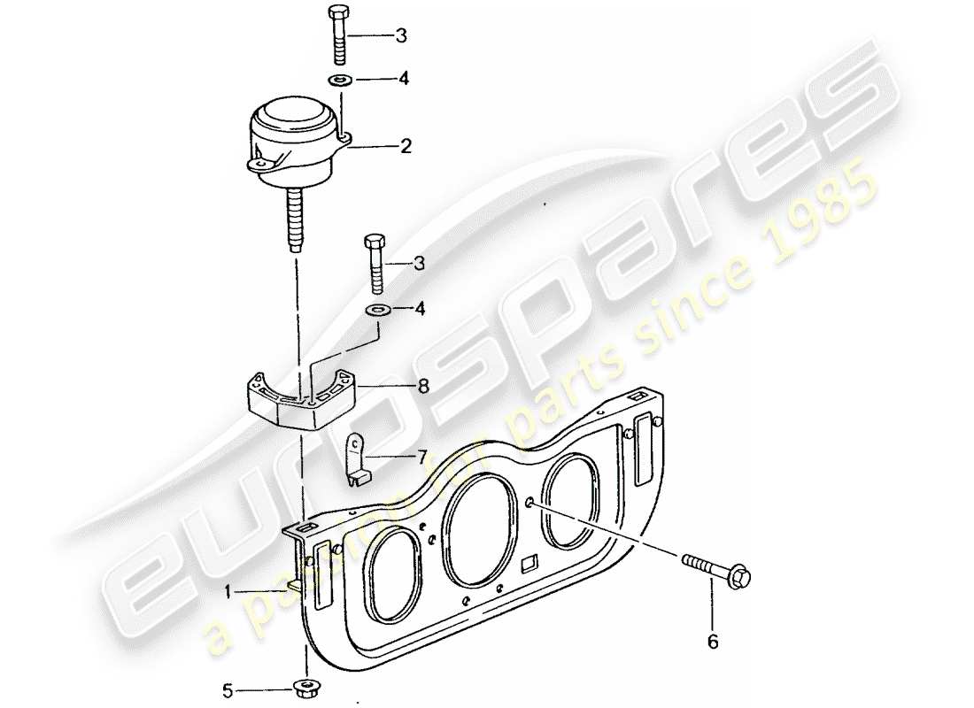 porsche 996 t/gt2 (2005) engine suspension part diagram