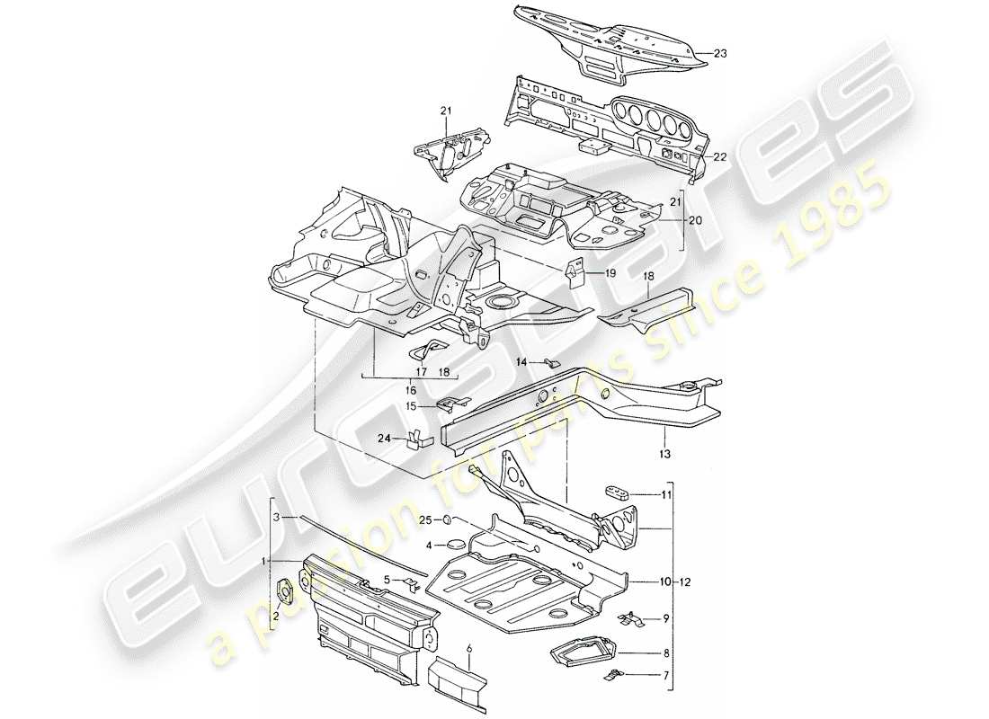 porsche 1994 (964) frame part diagram