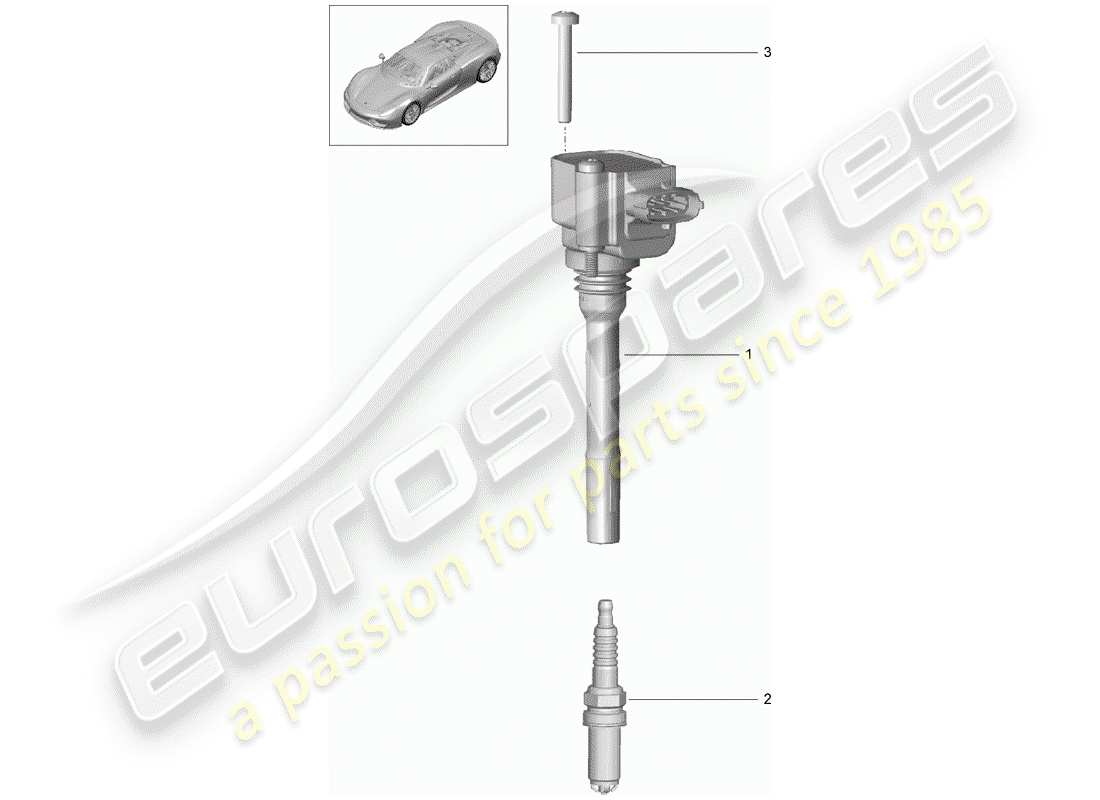 porsche 918 spyder (2015) ignition system part diagram