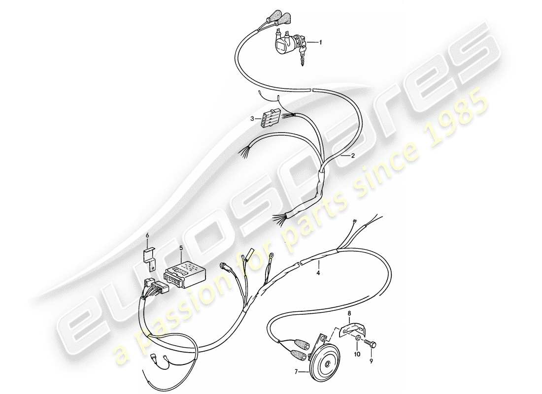 porsche 1984 (911) alarm system parts diagram