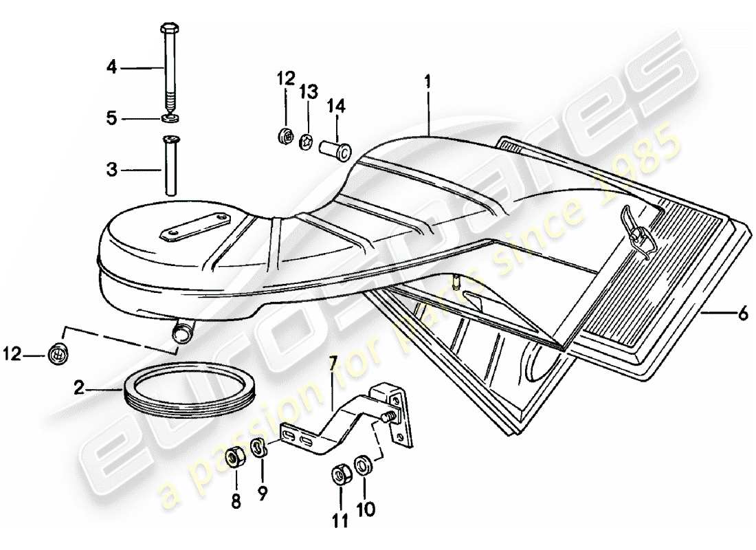porsche 1978 (911) air cleaner part diagram