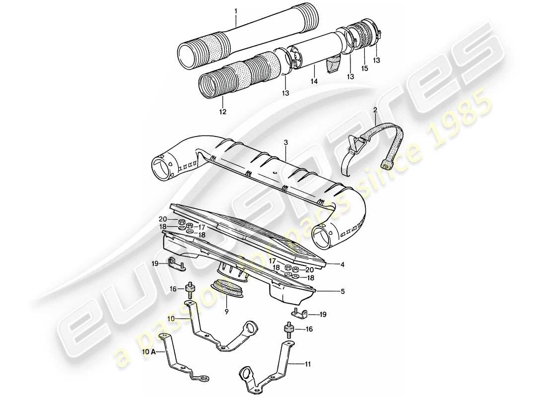 porsche 1988 (928) air cleaner - lh-jetronic part diagram