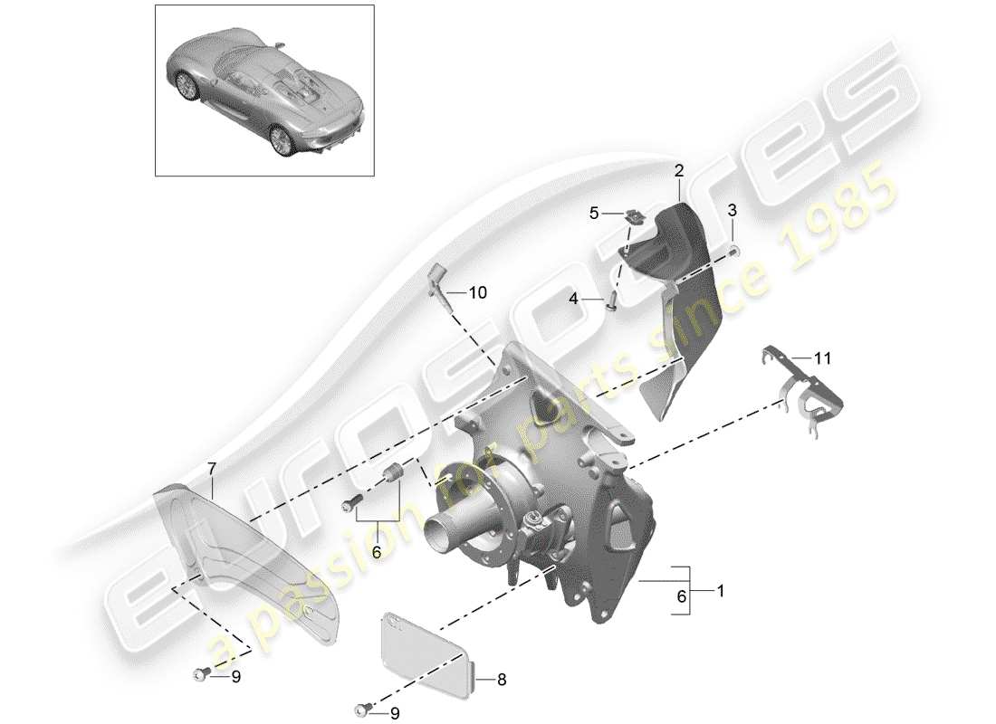 porsche 2015 (918 spyder) rear axle part diagram