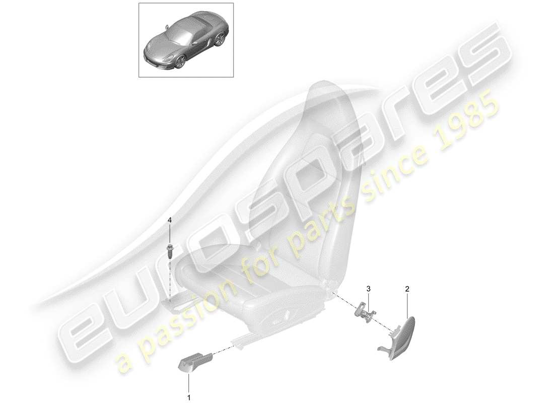 porsche 2012 (981 boxster) seat part diagram