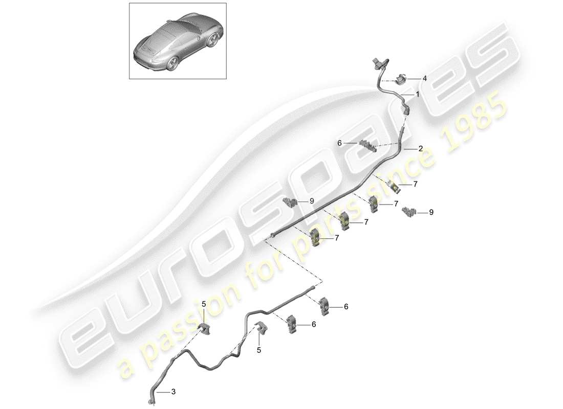 porsche 2015 (991-1) vacuum line part diagram