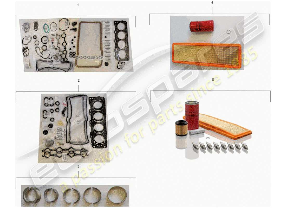 porsche 1993 (928) repair kits - gasket set - maintenance set part diagram