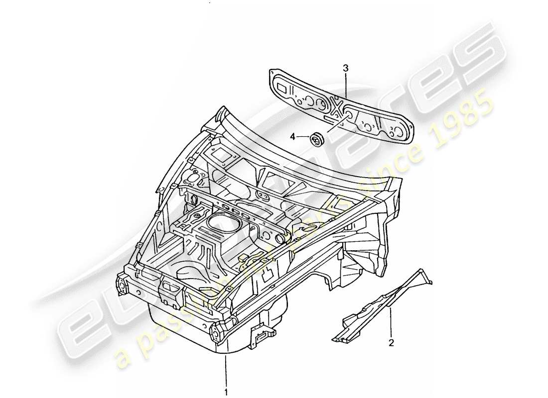 porsche 2001 (996 gt3) front end part diagram