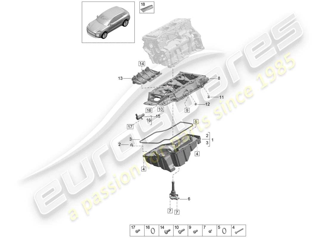 porsche 2020 (macan) oil-conducting housing part diagram