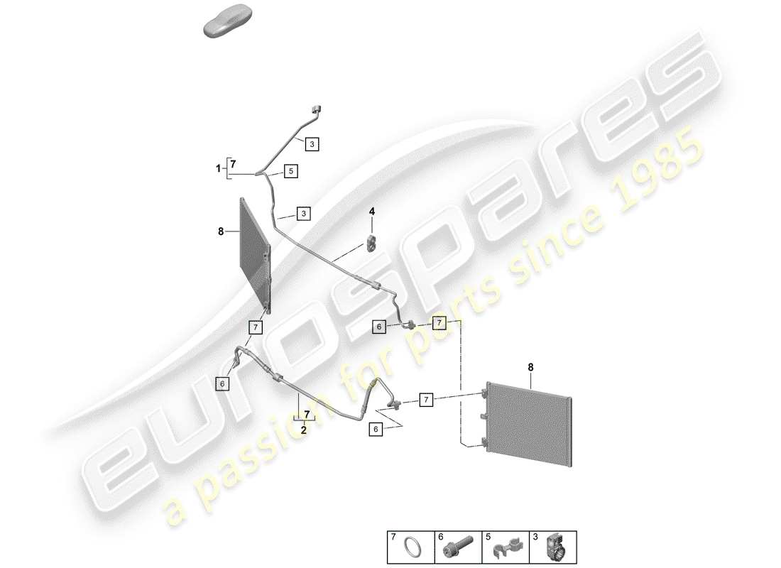 porsche 2019 (718 boxster spyder) air conditioner part diagram