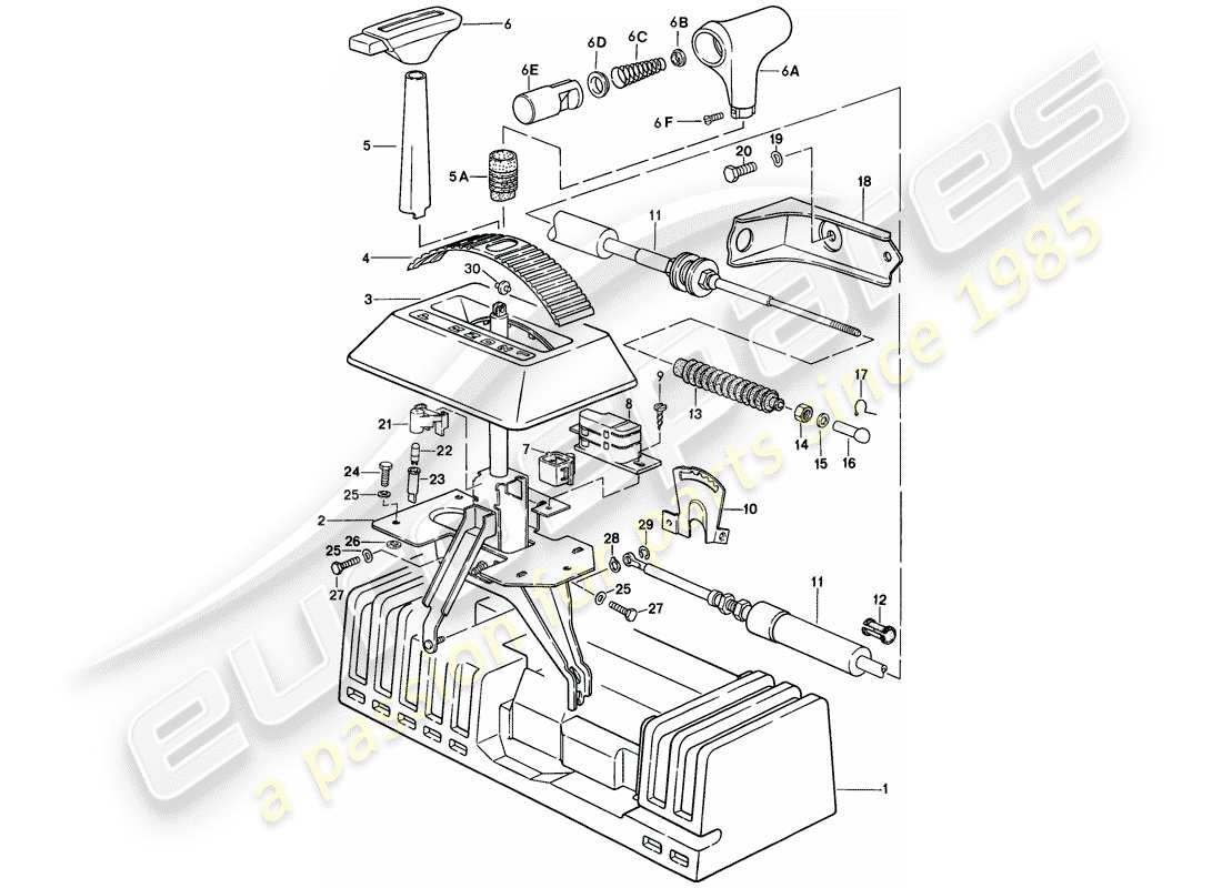 porsche 1983 (944) shift mechanism - automatic transmission part diagram