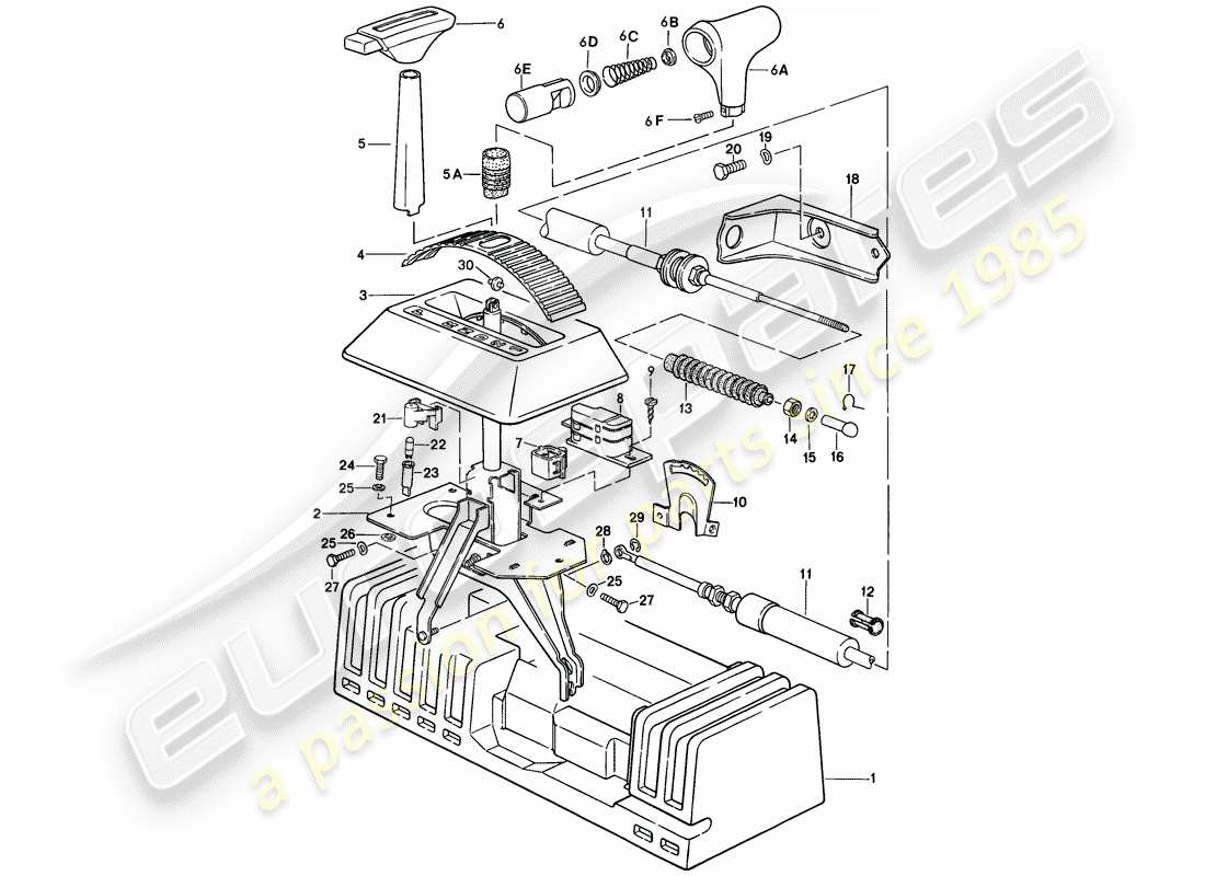 porsche 944 (1983) shift mechanism - automatic transmission part diagram
