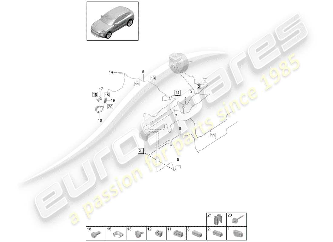 porsche 2019 (macan) brake line part diagram